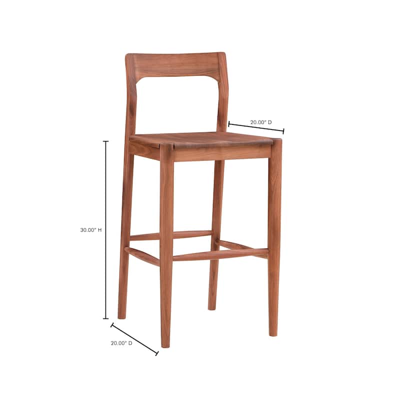 Aurelle Home Owletta Modern Solid Wood Barstool - 19.5"W x 42"H x 20"D