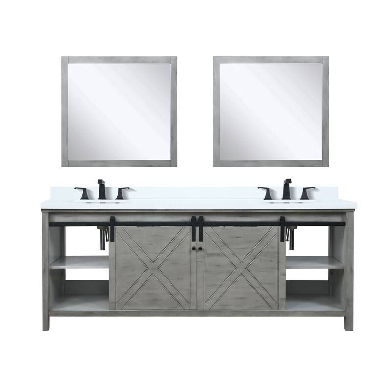 Marsyas Bath Vanity, Cultured Marble Countertop, Faucet Set and Mirrors