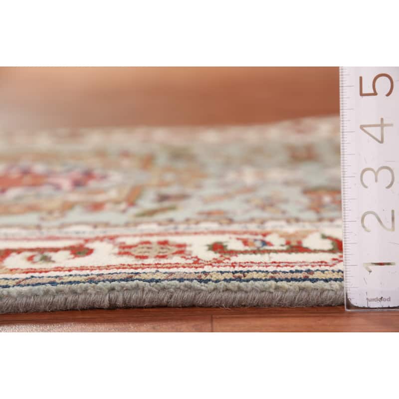 Hand Knotted Oriental 100% Wool Carpet Traditional Geometric Green Heriz (serapi) Runner Rug - 10' 2'' X 2' 6''