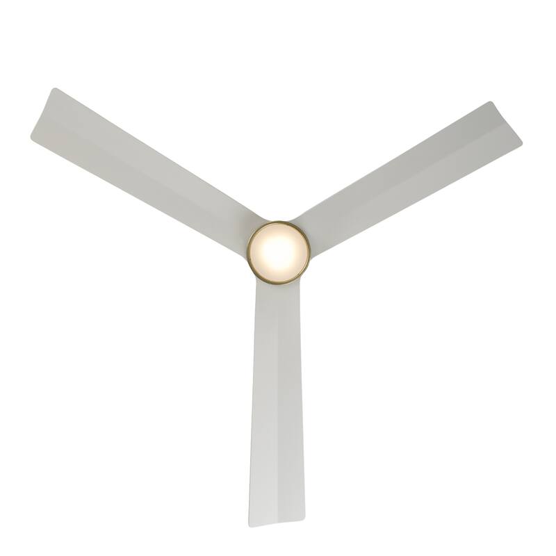 Clean Indoor/Outdoor 3-Blade Smart Ceiling Fan 52in with 3000K LED and Remote Control - 52