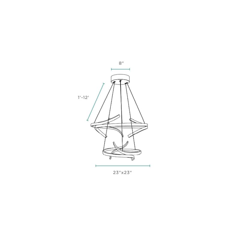Beijing Integrated LED Dimmable Chandelier with Smart Dimmer Included - N/A