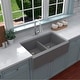 preview thumbnail 4 of 61, Karran Farmhouse Apron Front Quartz Double Bowl Kitchen Sink Kit