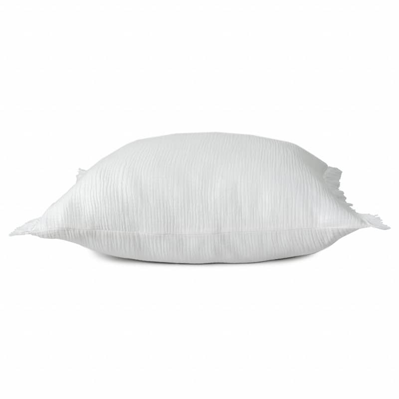 HomeRoots 20" X 20" True White 100% Cotton Zippered Pillow
