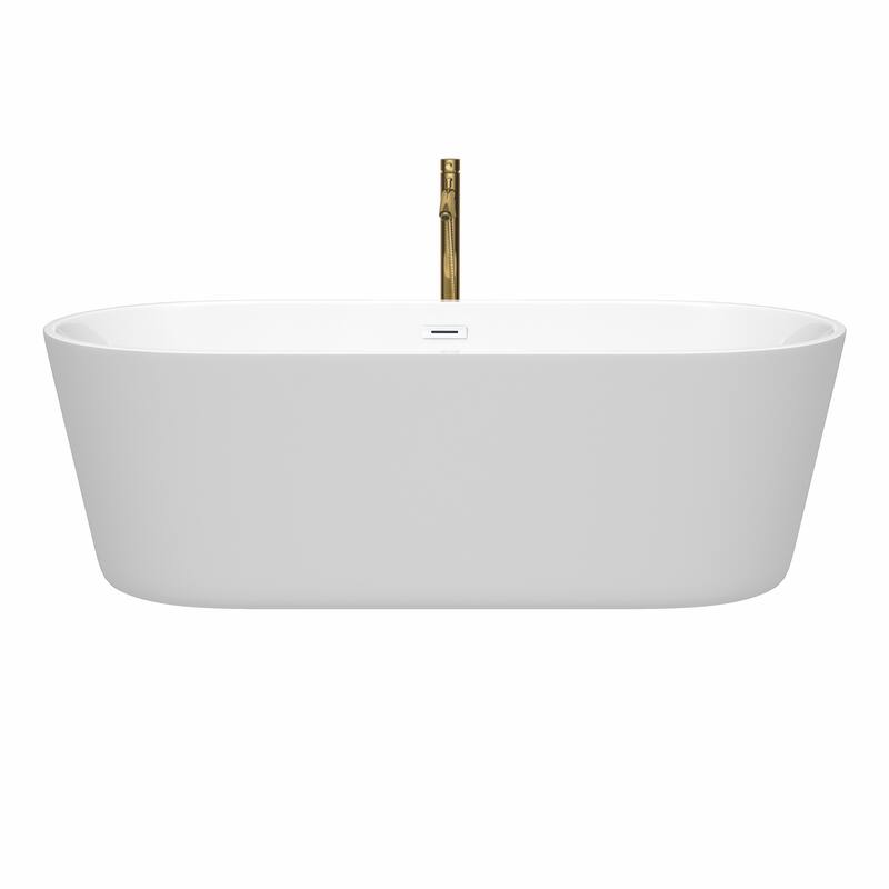Wyndham Collection Carissa 71-inch White Freestanding Soaking Bathtub