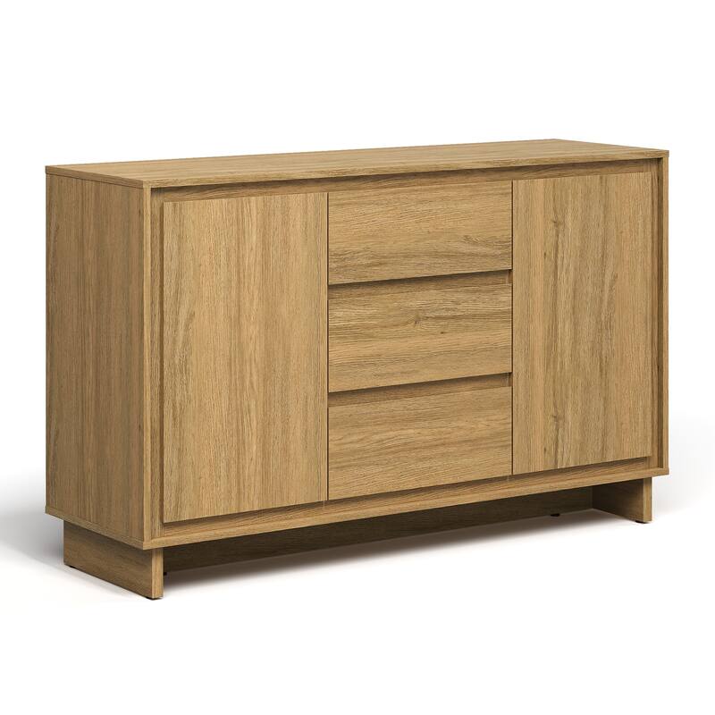 Modern Storage Cabinet with 2 Doors, 3 Drawers & Framed Edge Design - N/A