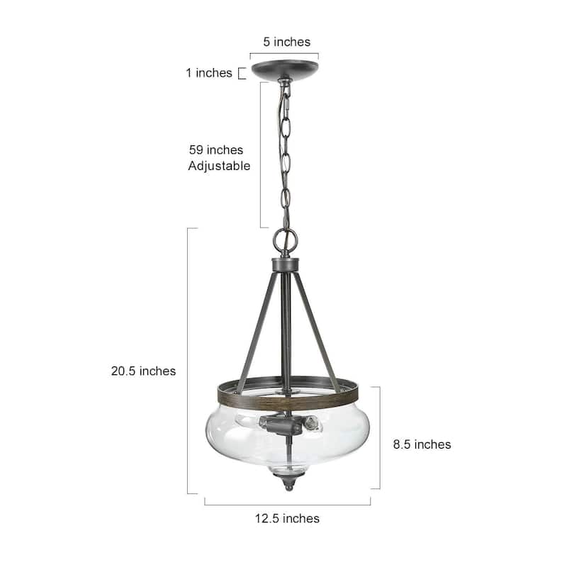 Farmhouse 3-light Glass Ceiling Pendant Lights Chandeliers for Kitchen Island Dining, Living Room