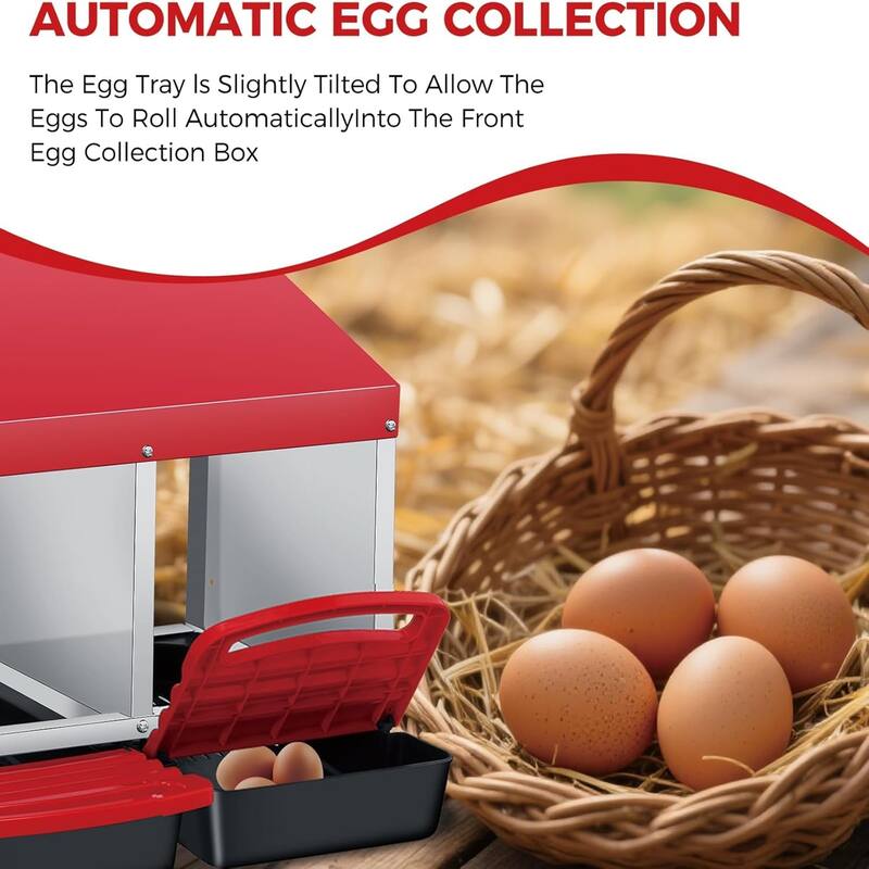 Roll-Away Nesting Boxes for Chickens Coop with Perch