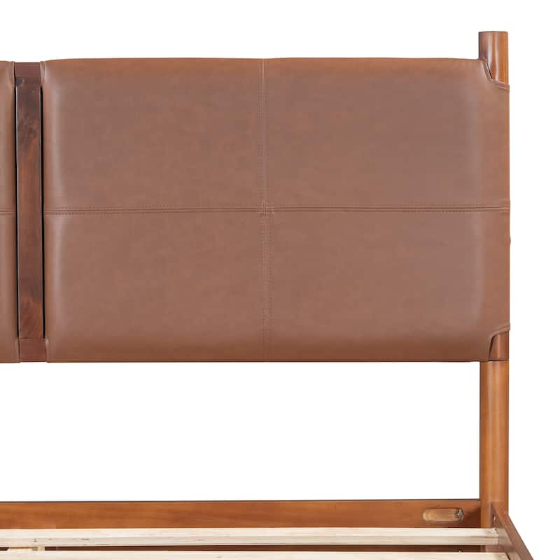 Christopher Knight Home - Maxwell Queen Platform Bed with Upholstered Headboard and Solid Wood Frame