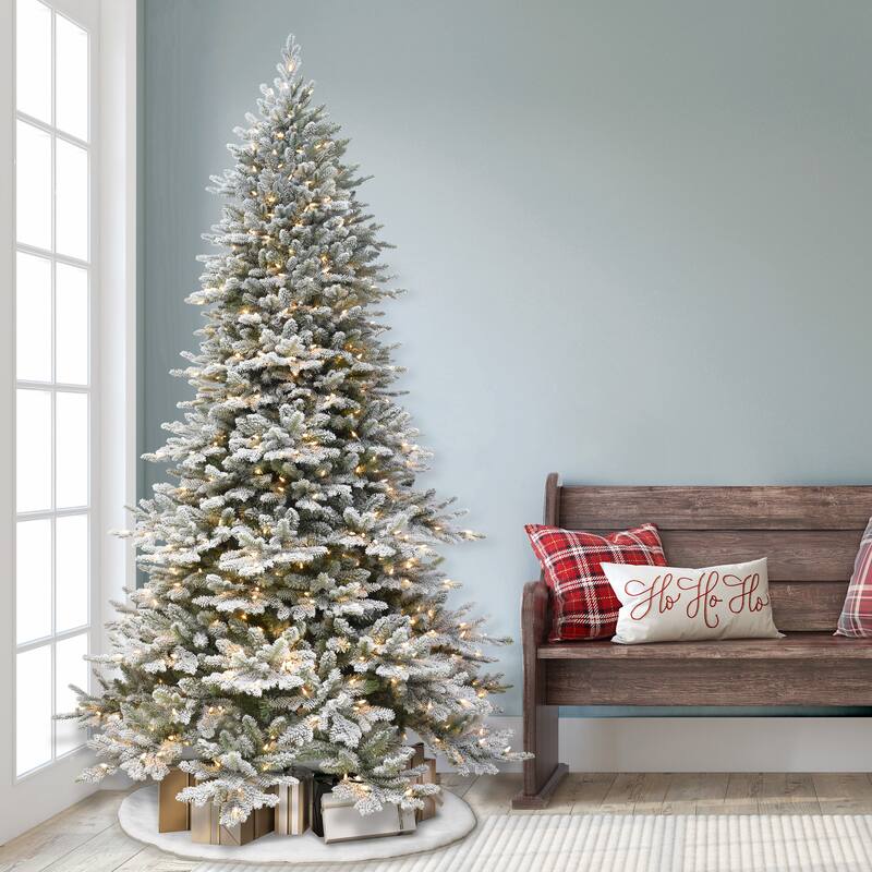 Puleo International 7.5 ft. Flocked Royal Majestic Douglas Fir Downswept Artificial Christmas Tree