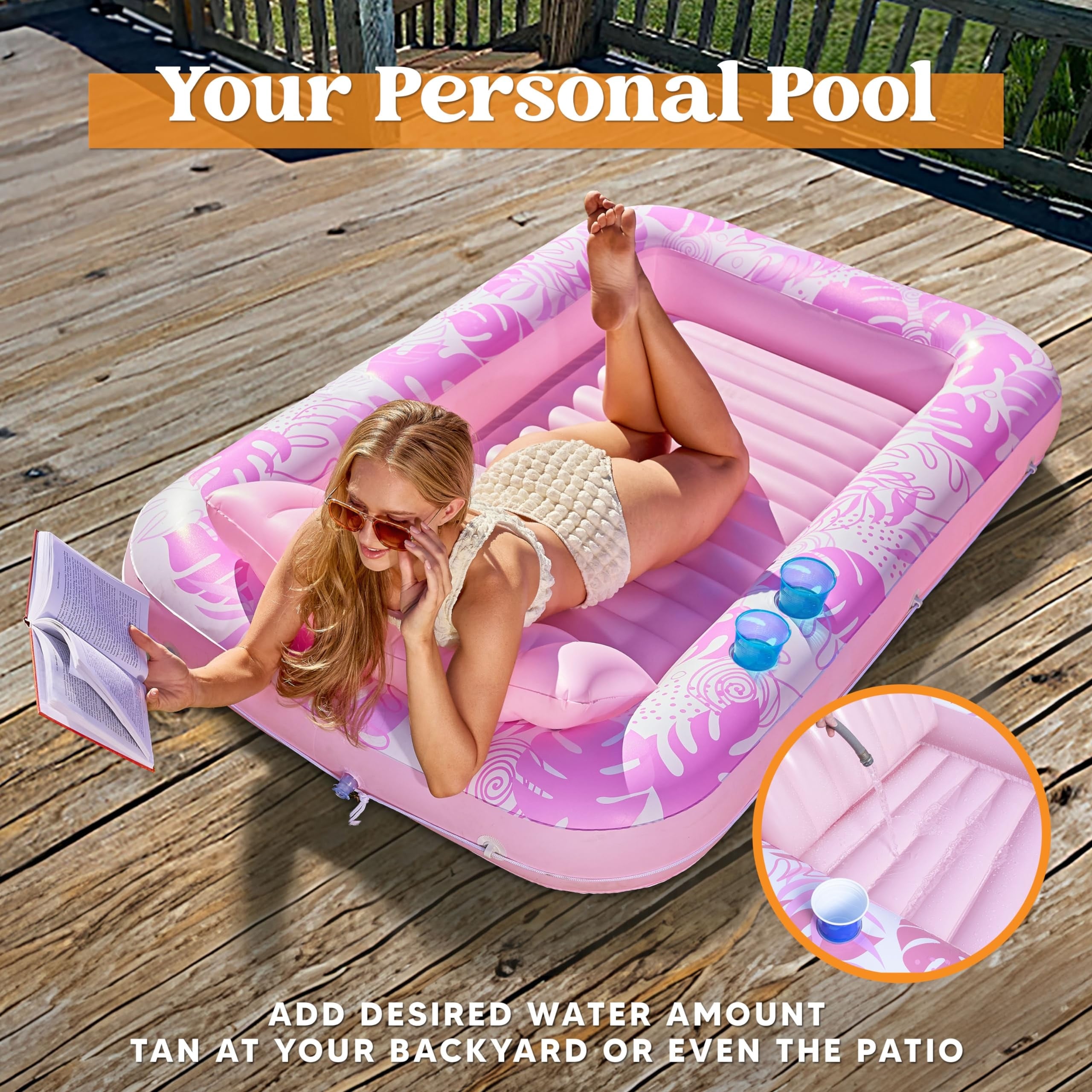 Amazon Best Pool Float For Sunbathing Inflatable Tanning Pool