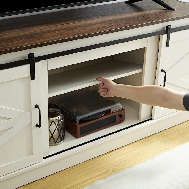 Farmhouse TV stand with outlets