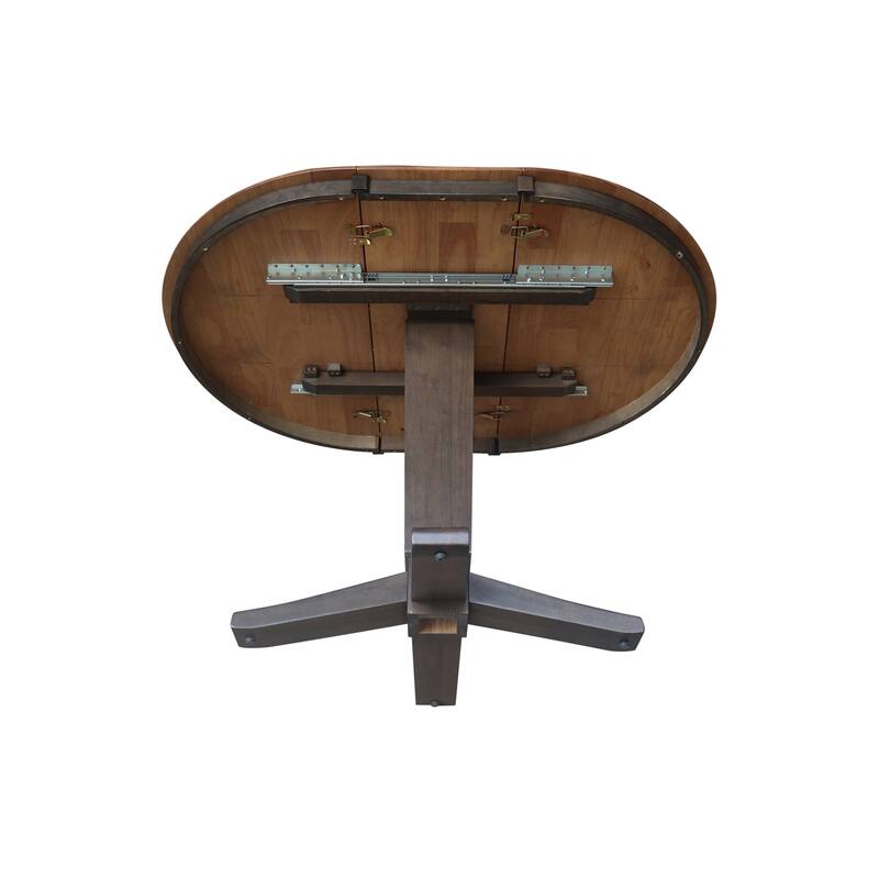 36 in Round Top Pedestal Dining Table with 12 in Leaf