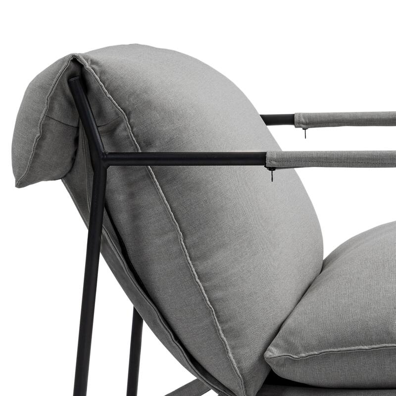 Fabric Armchair Metal Framed Sling Accent Chair
