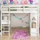 preview thumbnail 2 of 13, White Full Size Loft Bed with Built-in Desk,Drawers,Cabinets and Storage Shelves for Space-Saving