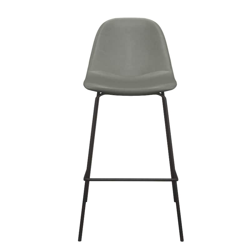 Maxine Vegan Leather Counter Height Stools Black Legs (Set of 2)
