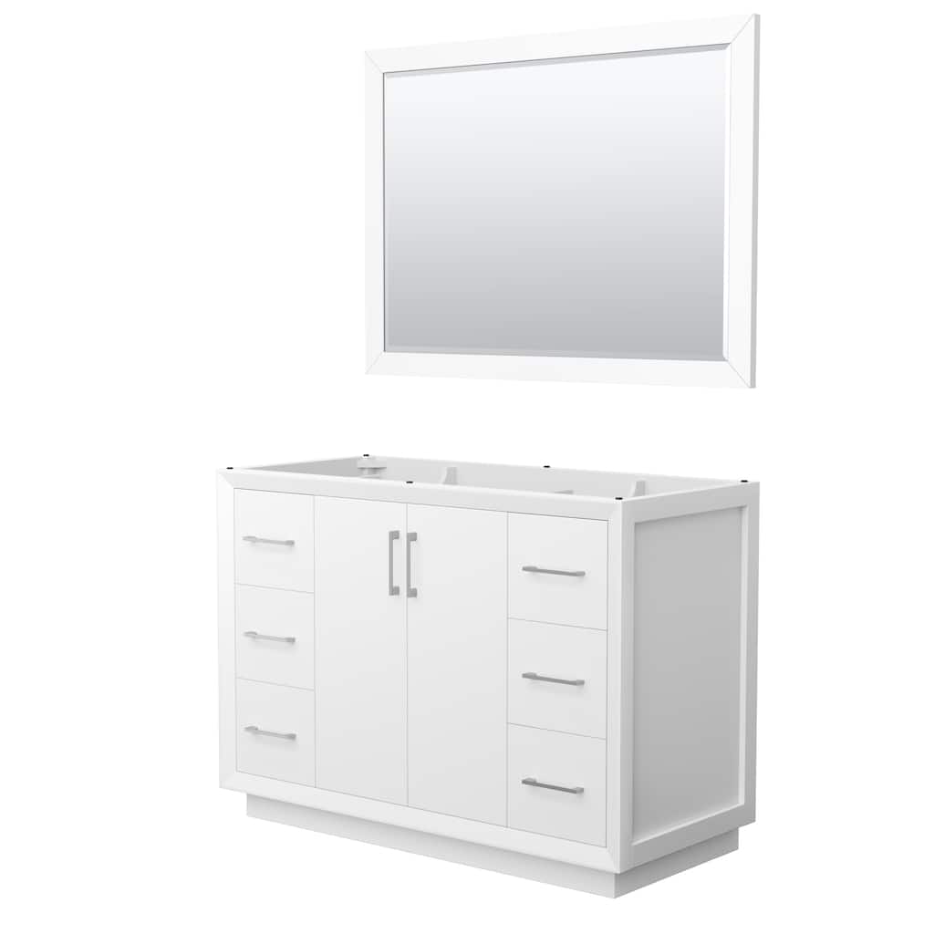 Strada 48-Inch Single Vanity Cabinet, 46-Inch Mirror