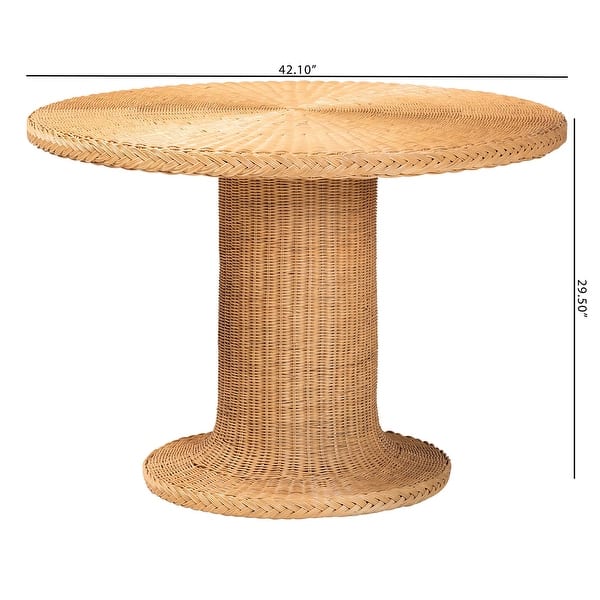 Farrow Bohemian Braided Light Honey Rattan Dining Table - Light Honey