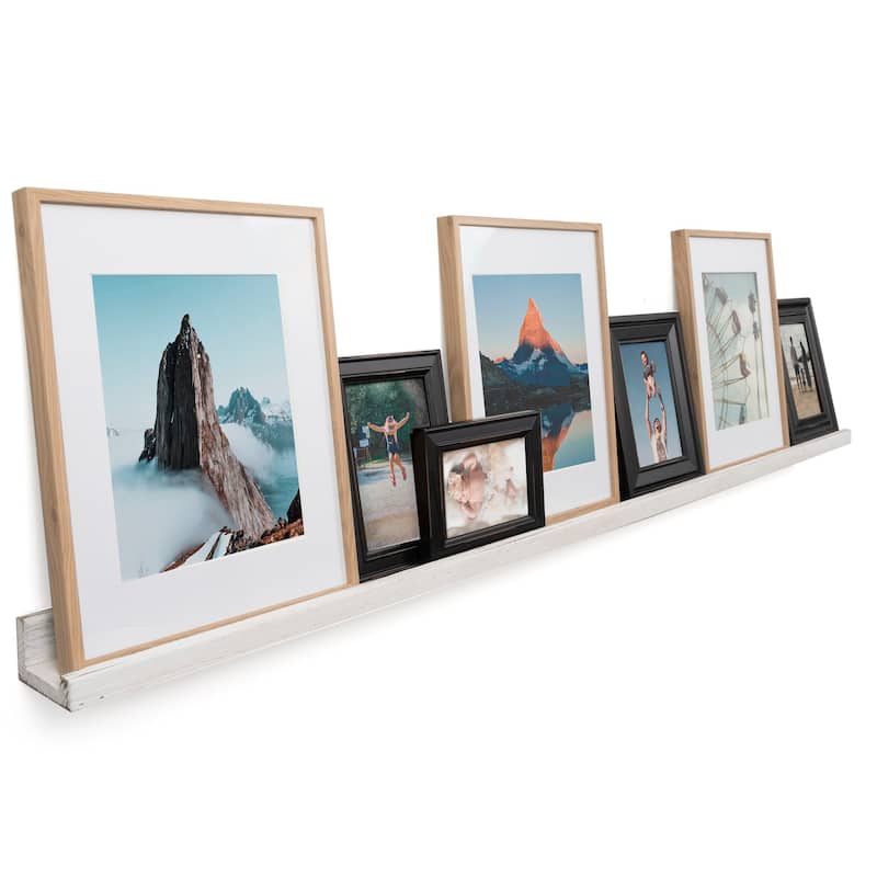 Rustic State Set of 2 Wall Mounted Shelves 60 Inch Photo Ledge