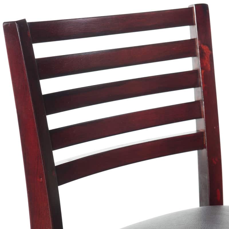 Linon Pitchfork Espresso Ladder Back Bar Stool