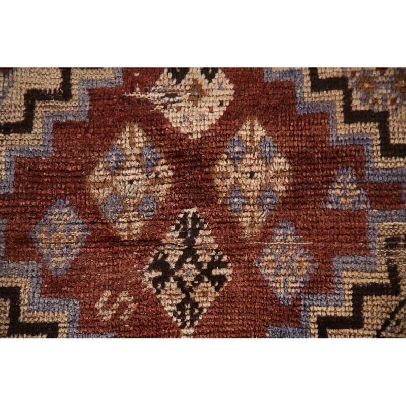 Tribal Qashqai Persian Antique Area Rug Handmade Peach Wool Carpet - 3'6"x 7'11"