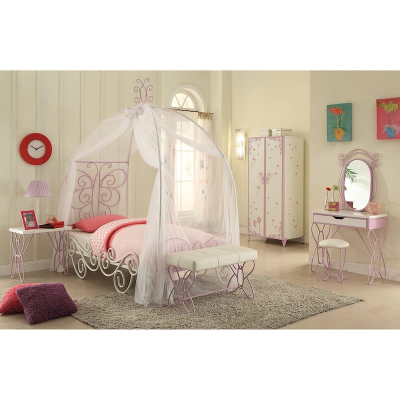 Pricessa White and Light Purple Nightstand