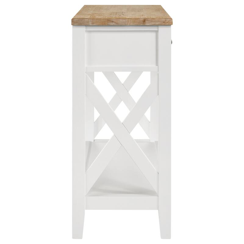 Hollis 2-drawer Wood Entryway Console Table Brown and White