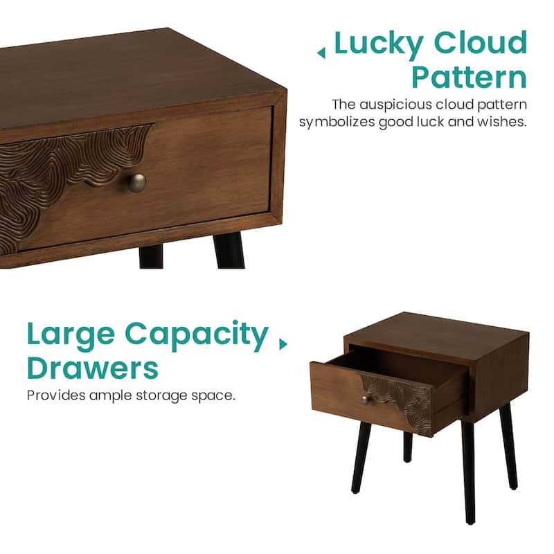 SUNBURY Mid-Century End Table with Drawer
