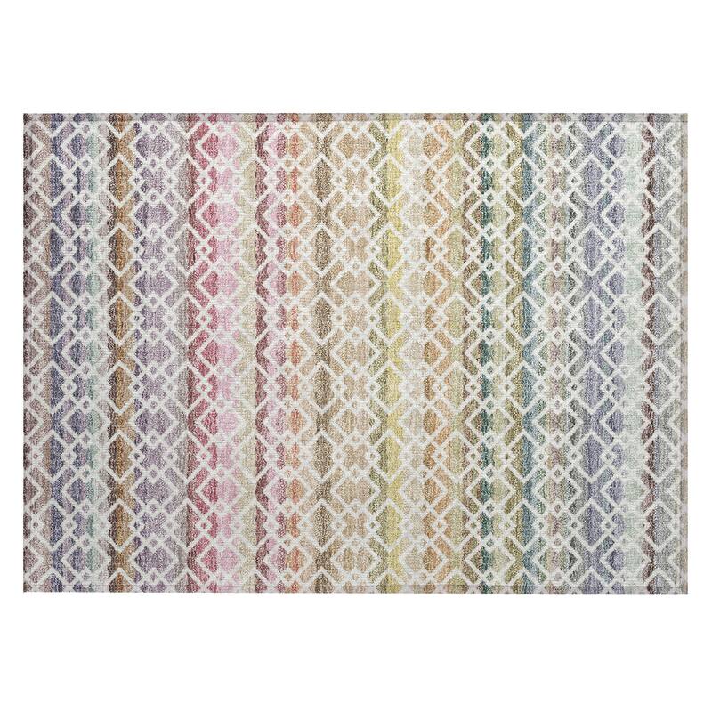 Machine Washable Indoor/ Outdoor Cabo Stripe Chantille Rug