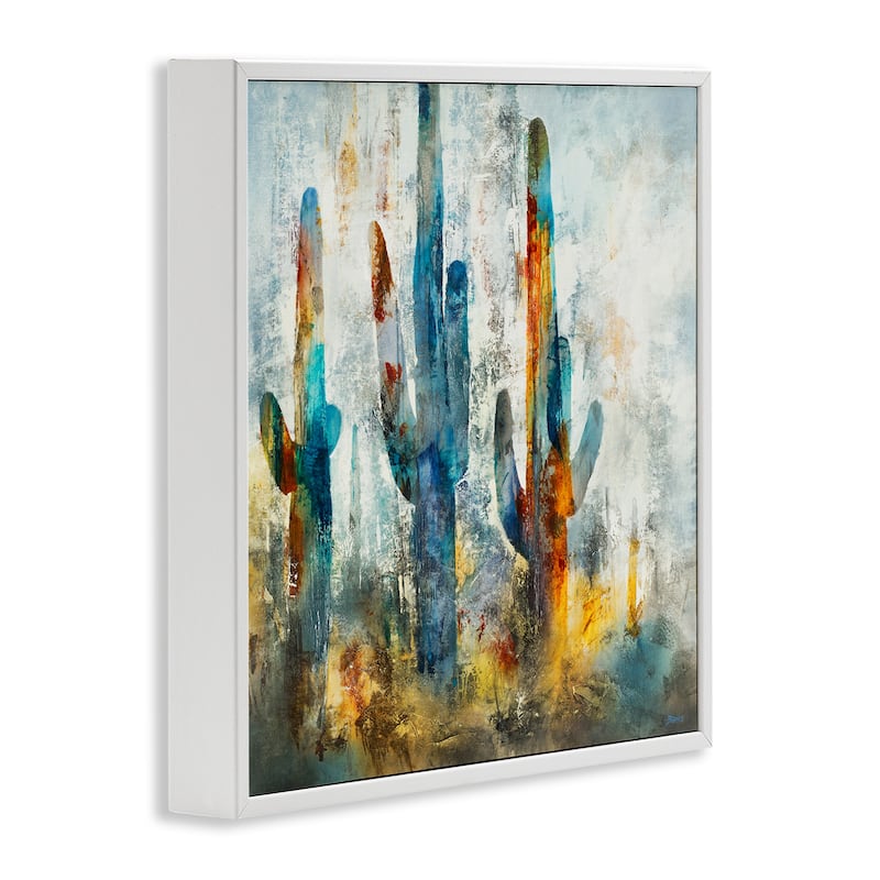 Stupell Abstract Cacti Silhouettes Vibrant Succulent Colors Framed Wall Art