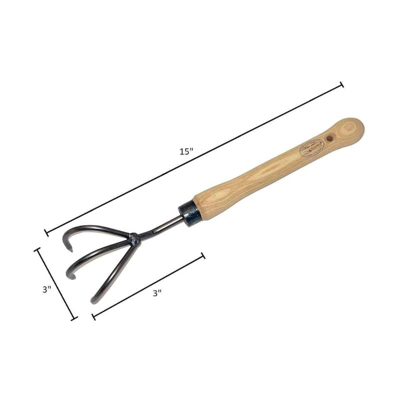 DeWit Gardening 3-Tine Cultivator with Midsize 10" Handle - 15"L