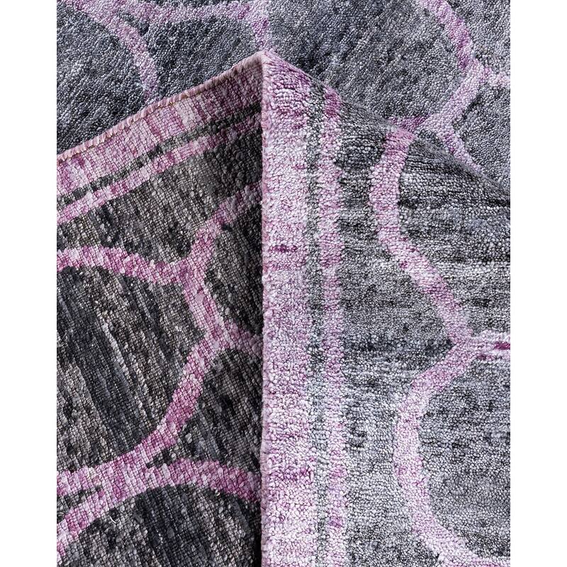 Modern One-of-a-Kind Hand-Knotted Area Rug - Pink, 8' 2" x 10' 1" - 8' 2" x 10' 1"