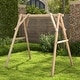 preview thumbnail 2 of 6, Heavy Duty Wooden Swing Frame with Reinforced Bars - 67" x 53" x 68" (L x W x H)