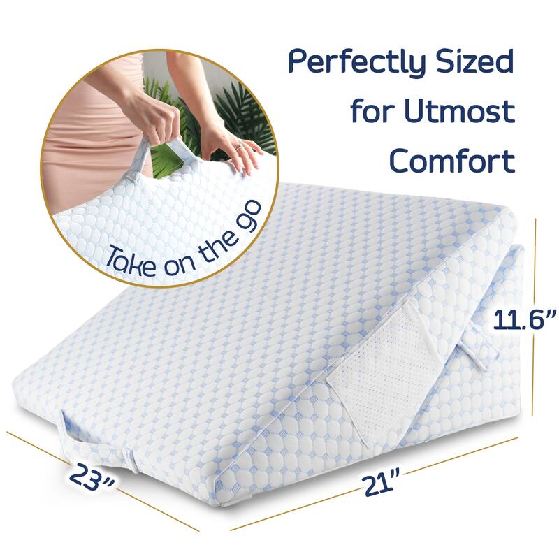 Nestl Adjustable Wedge Pillow with Cooling Cover and Extra Pillow - 12-in-1 Wedge pillows for Acid Reflux and After Surgery