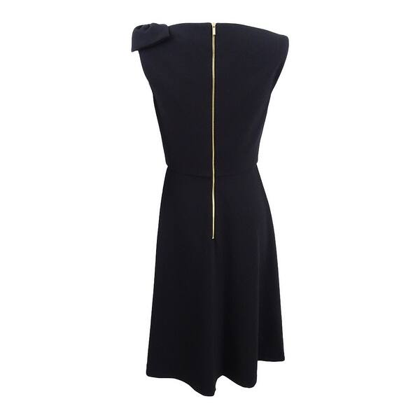 Shop Dkny Women S Draped Bow Fit Flare Dress Black Overstock
