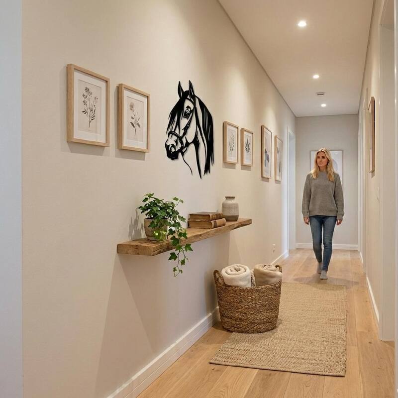 Horse Head Metal Wall Decor for Home and Outside - Wall-Mounted Geometric Wall Art Decor