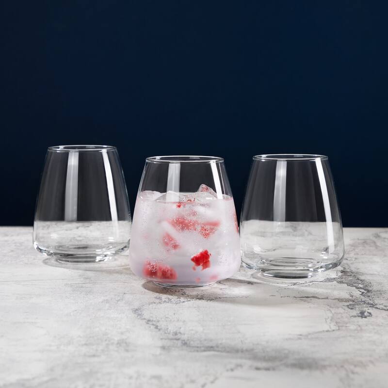 Libbey Stemless Stackable Tapered All Purpose Wine Glasses, 16-ounce, Set of 6 - Set of 6