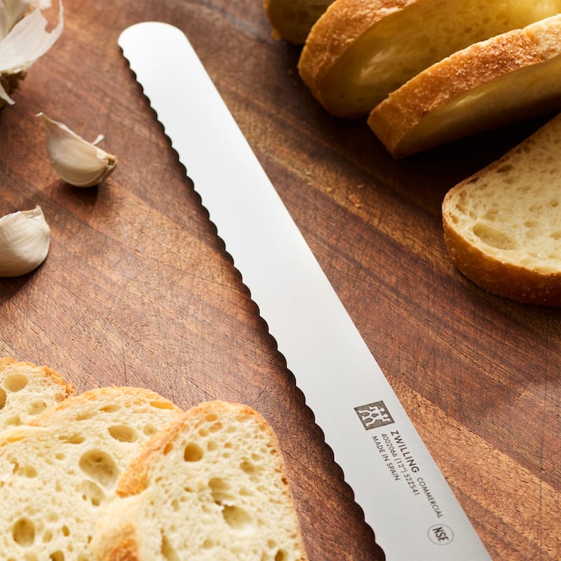 ZWILLING Commercial Straight Serrated Edge Slicing Knife - Black