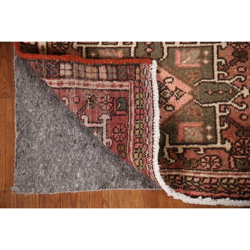 Orange Gharajeh Persian Vintage Runner Rug Handmade Wool Carpet - 1'10"x 7'5"