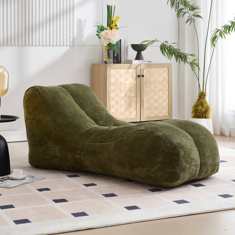 Bean Bag Sofa Chair for Adults Filled with High-quality Sponge That Is Plump And Elastic Fitting the Curves of the Human Body - Olive Green