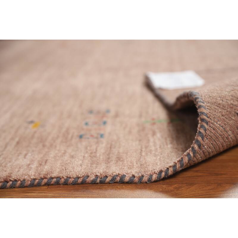 Hand Knotted Oriental 100% Wool Carpet Tribal Animal Pictorial Brown Gabbeh Area Rug - 7' 9'' X 4' 11''