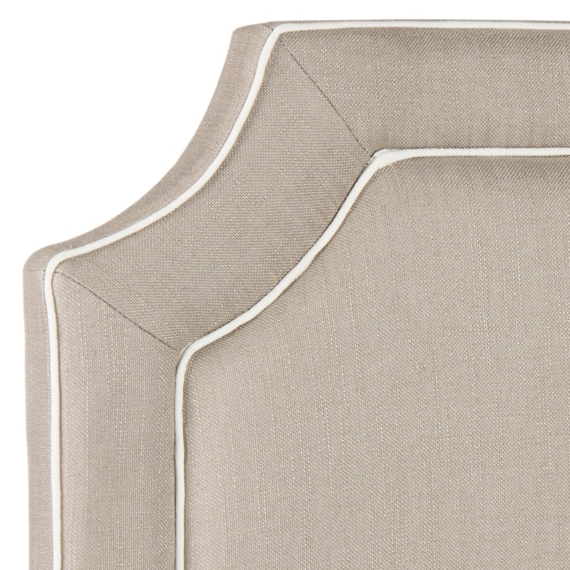 SAFAVIEH Tatiana Grey/ White Piping Upholstered Headboard