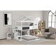 preview thumbnail 10 of 8, Twin Over Full House Bunk Bed w/Storage Staircase & Blackboard, White
