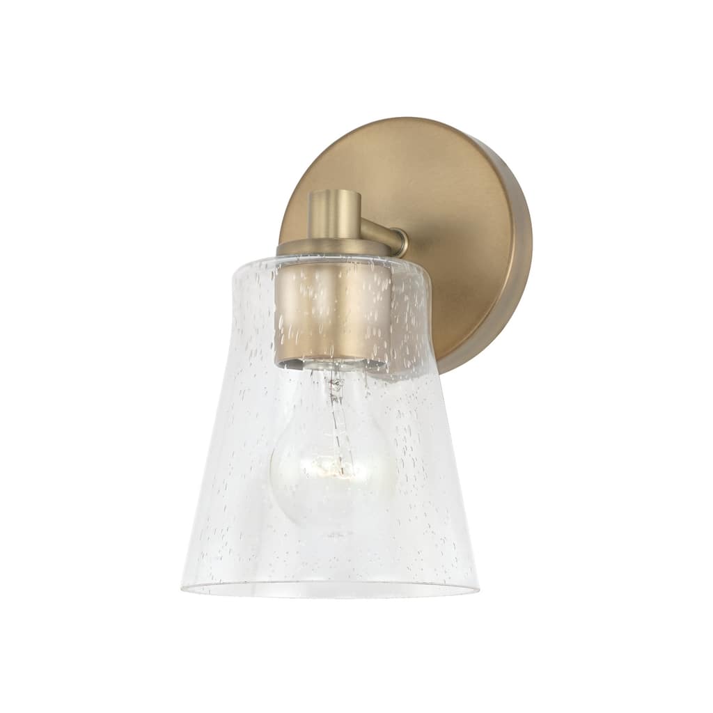 Baker 1-light Wall Sconce w/ Clear Seeded Glass