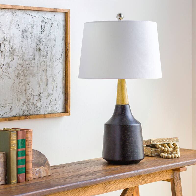 Zakir Transitional Table Lamp - 27"H x 15"W x 15"D - Bronze