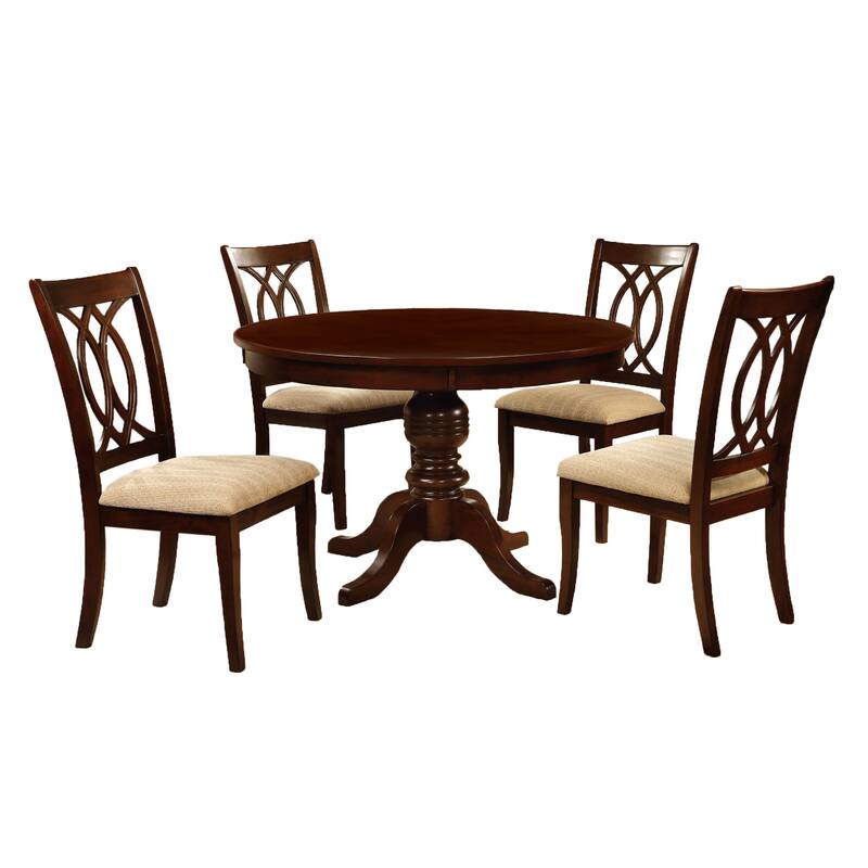Wole Country Cherry Solid Wood 5-Piece Dining Set by Furniture of America