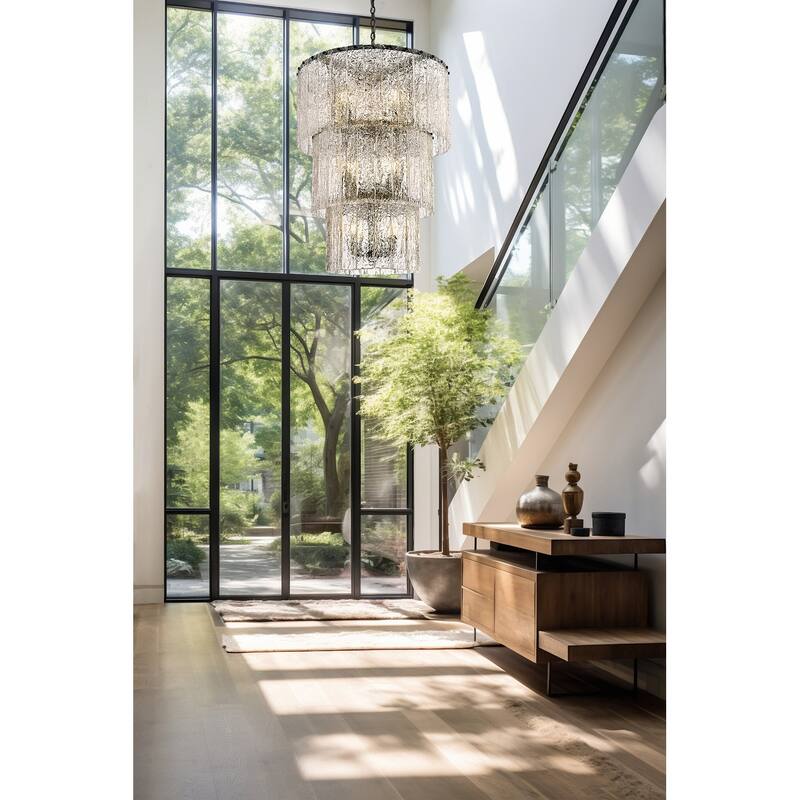 Z-Lite 1943-36 Glacier 12 Light 28" Wide Waterfall Chandelier