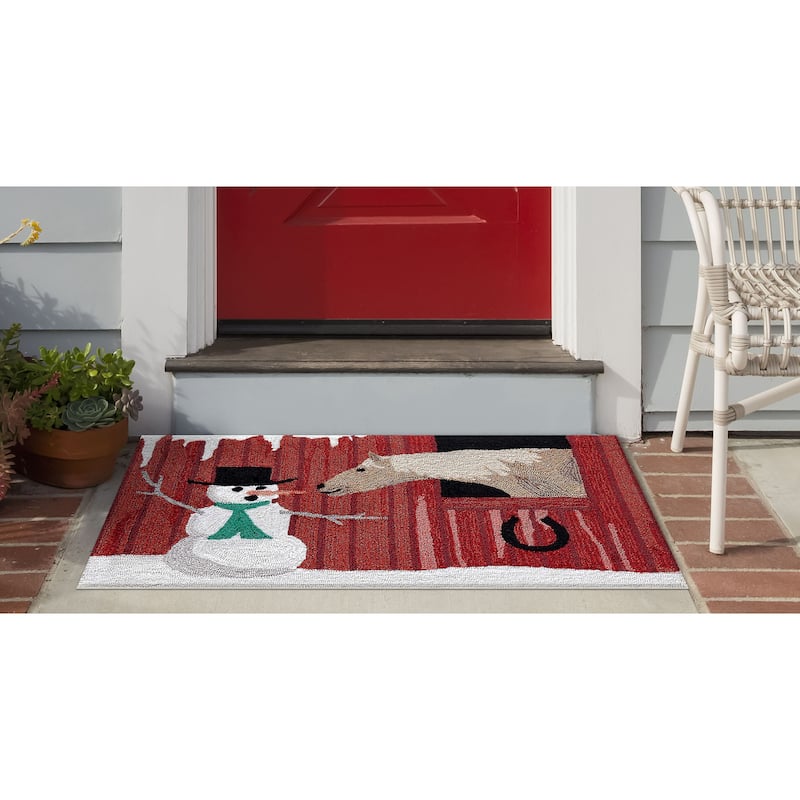 Liora Manne Frontporch Farm To Table Indoor/Outdoor Rug - 1'8" x 2'6" - Red