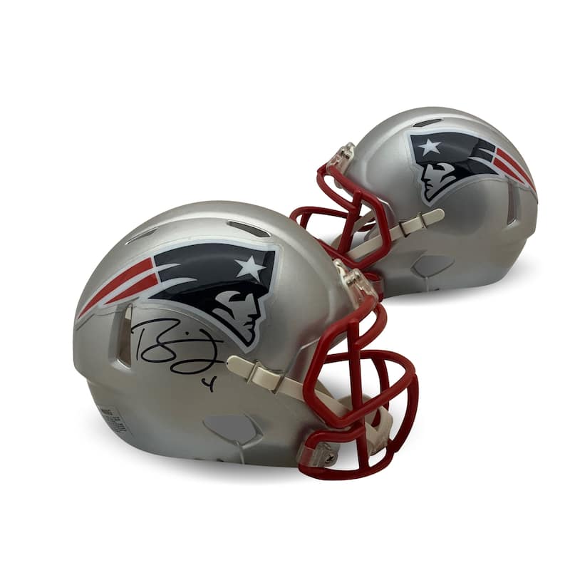 Bailey Zappe Autographed New England Patriots Signed Football Mini Helmet JSA COA - 8'6" x 11'6"