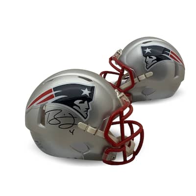 Bailey Zappe Autographed New England Patriots Signed Football Mini Helmet JSA COA - 8'6" x 11'6"