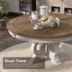 preview thumbnail 5 of 11, Caelum Farmhouse White Fabric Upholstered 7-Piece Round Dining Set By The Gray Barn